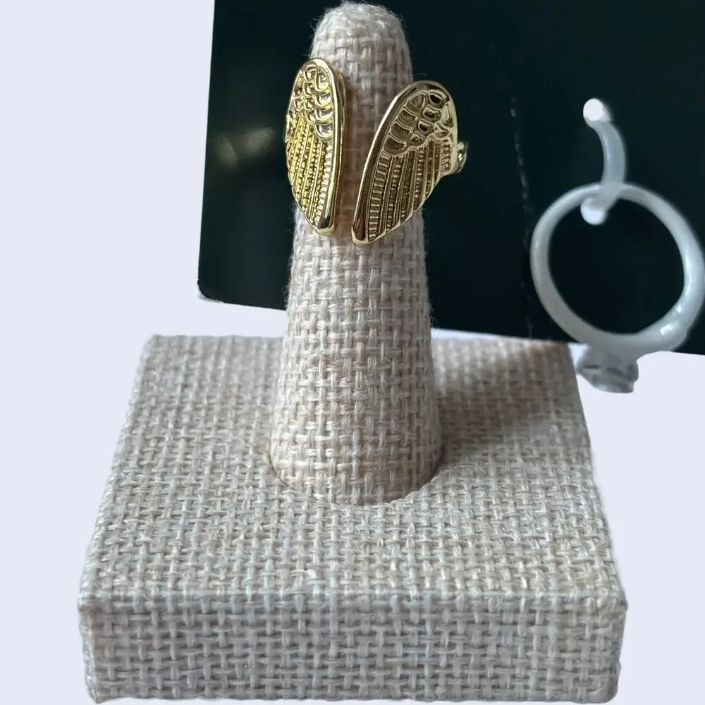 Wild Fable 7 Y2K Celestial Rings Gold Angel Wing Sun Moon White Snake Set